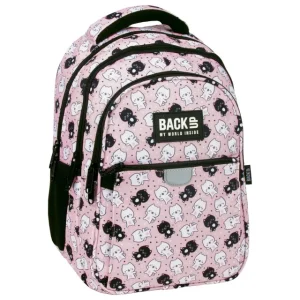 BackUp Mochila Escolar Gatinhos Rosa | 2 tamanhos