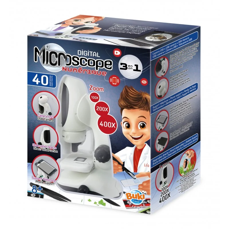 Buki Microscópio 400x vídeo digital pc/telef./USB