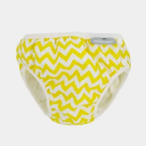 Imsevimse Cueca / fralda reutilizável de praia / piscina Zig Zag amarelo 6/8kg