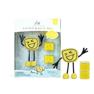 GloPals Conjunto de boneco com 2 Cubos de luz Alex Amarelo