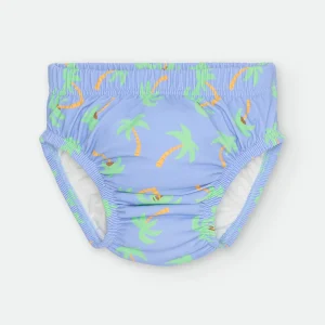 Waterlemon Cueca/Fralda de Praia - Piscina Azul com Palmeiras