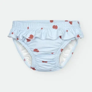 Waterlemon Cueca/Fralda de Praia - Piscina Azul com polvos - folhos
