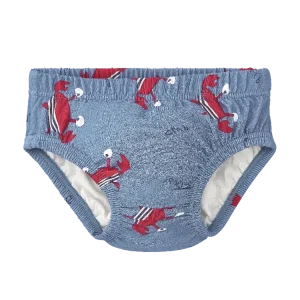 Waterlemon Cueca/fralda de Praia - Piscina Caranguejo com fundo Azul